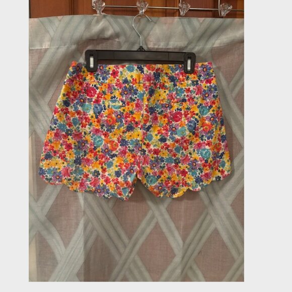 Floral Colorful Dress Shorts with Scalloped Detail - Picture 2 of 7